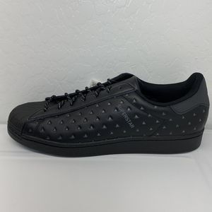 adidas Superstar Pharrell Williams Men's Size 12 Triple Black Sneakers New